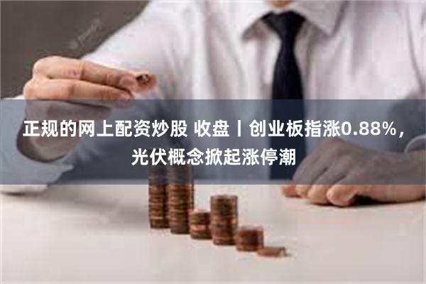 正规的网上配资炒股 收盘丨创业板指涨0.88%，光伏概念掀起涨停潮