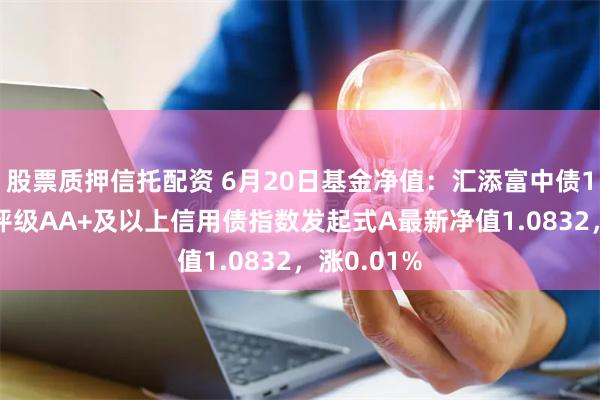 股票质押信托配资 6月20日基金净值：汇添富中债1-3年隐含评级AA+及以上信用债指数发起式A最新净值1.0832，涨0.01%